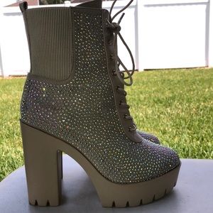 Beautiful 5 inch boots with a glitzy-glam look
